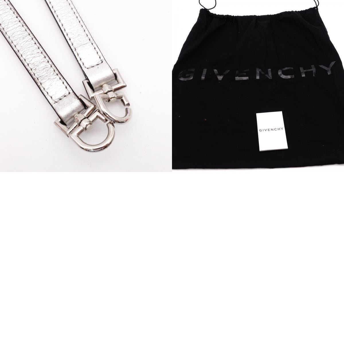 GIVENCHY Antigona Handbag, Leather, Silver, Women's, 2-Way Crossbody, Silver Hardware