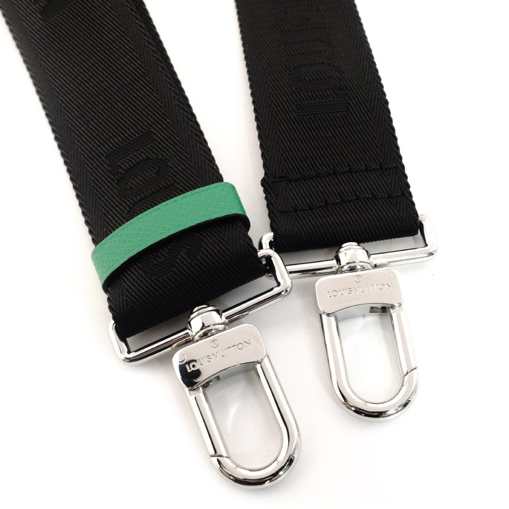 LOUIS VUITTON Signature Strap Black × Green Shoulder Strap 7-9-701