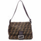 FENDI Mamma Bucket Zucca Shoulder Bag, Canvas/Leather, Black, Women's, Silver Hardware, FF Logo
