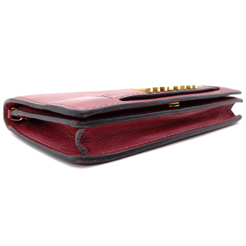 Christian Dior J'Adior Chain Shoulder Bag Red Leather Gold Crossbody R8011027