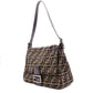 FENDI Mamma Bucket Zucca Shoulder Bag, Canvas/Leather, Black, Women's, Silver Hardware, FF Logo