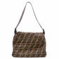 FENDI Mamma Bucket Zucca Shoulder Bag, Canvas/Leather, Black, Women's, Silver Hardware, FF Logo