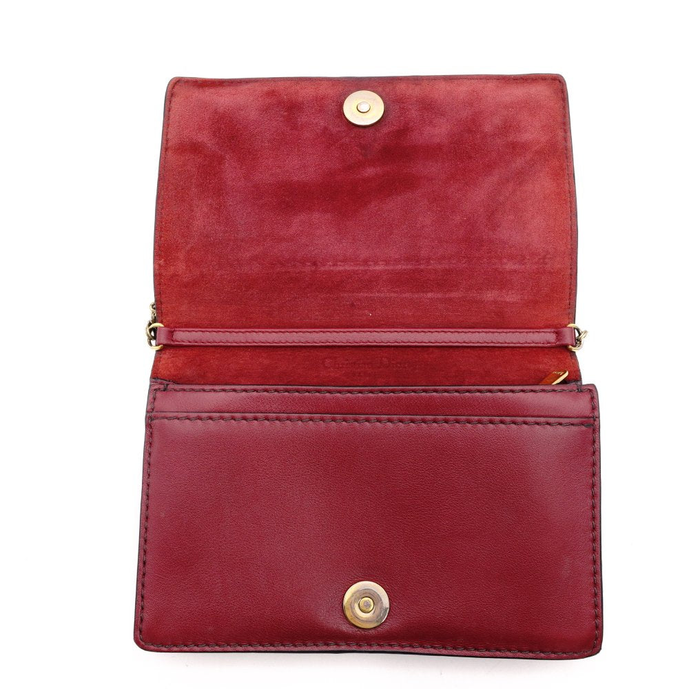 Christian Dior J'Adior Chain Shoulder Bag Red Leather Gold Crossbody R8011027