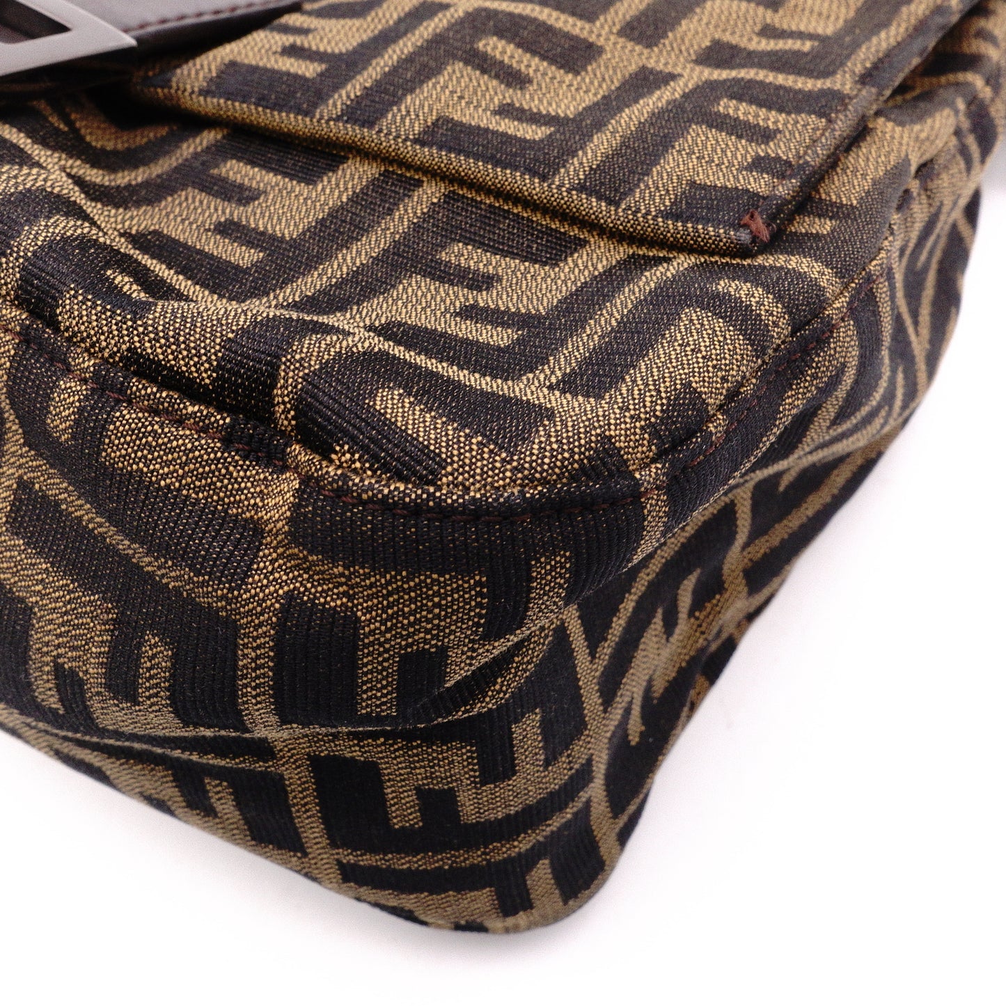 FENDI Mamma Bucket Zucca Shoulder Bag, Canvas/Leather, Black, Women's, Silver Hardware, FF Logo