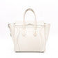 CELINE Micro Shopper Luggage Shoulder Bag, Leather, White