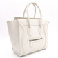 CELINE Micro Shopper Luggage Shoulder Bag, Leather, White