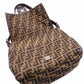 FENDI Mamma Bucket Zucca Shoulder Bag, Canvas/Leather, Black, Women's, Silver Hardware, FF Logo