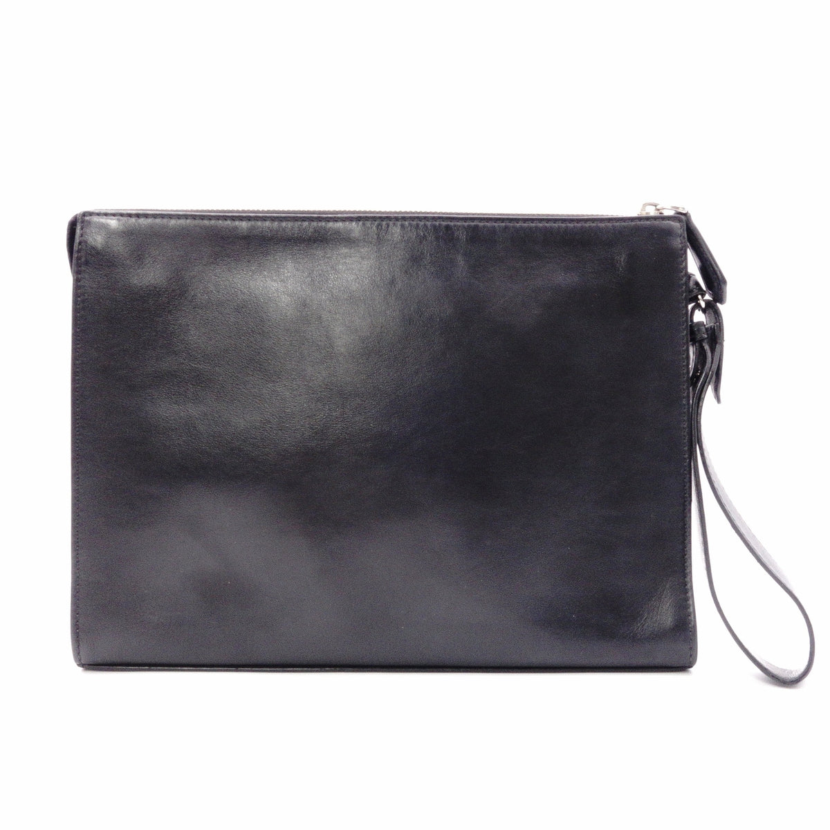 FENDI Clutch Bag, Leather, Black, Women's, Pouch, Logo, Black, Men's, Women's