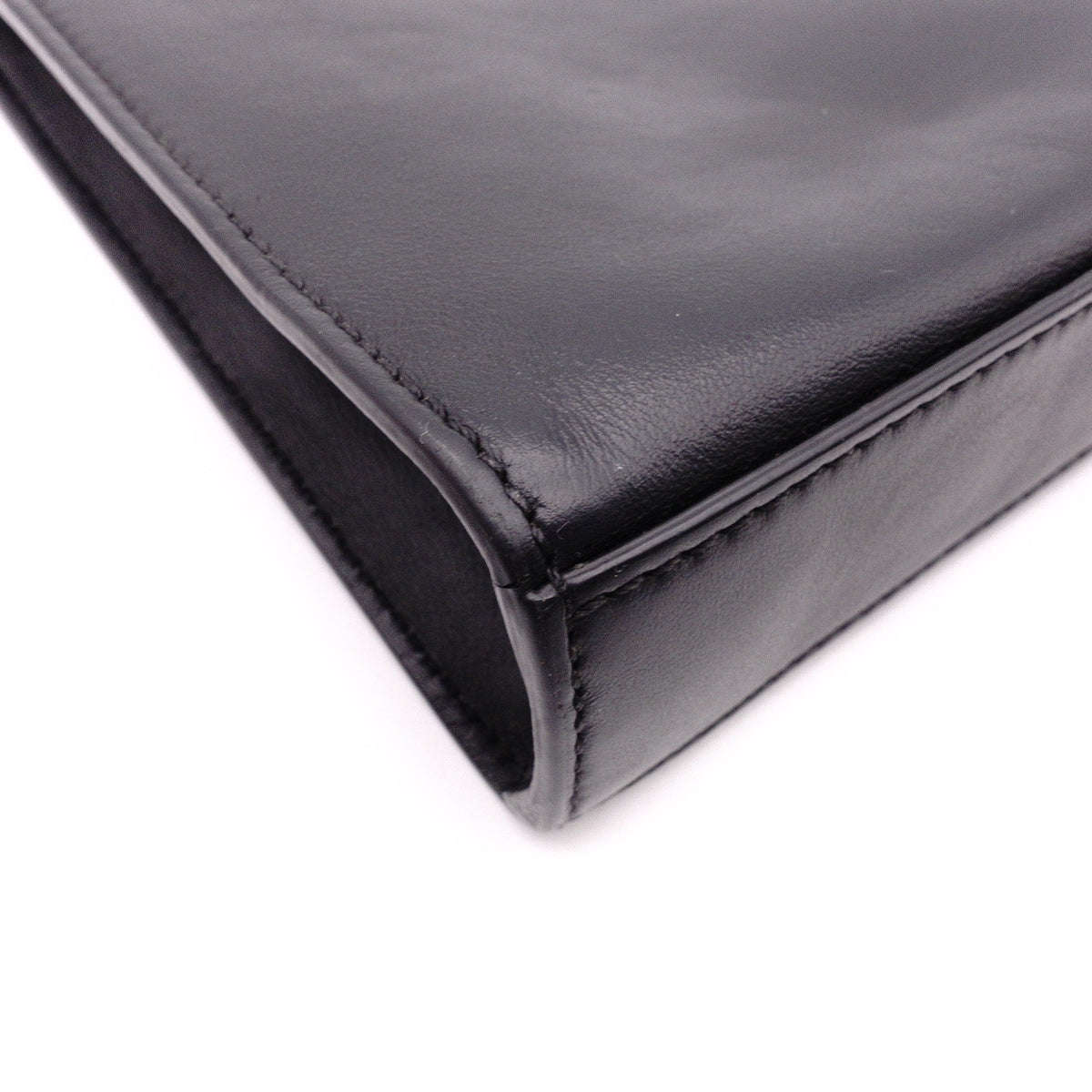 FENDI Clutch Bag, Leather, Black, Women's, Pouch, Logo, Black, Men's, Women's