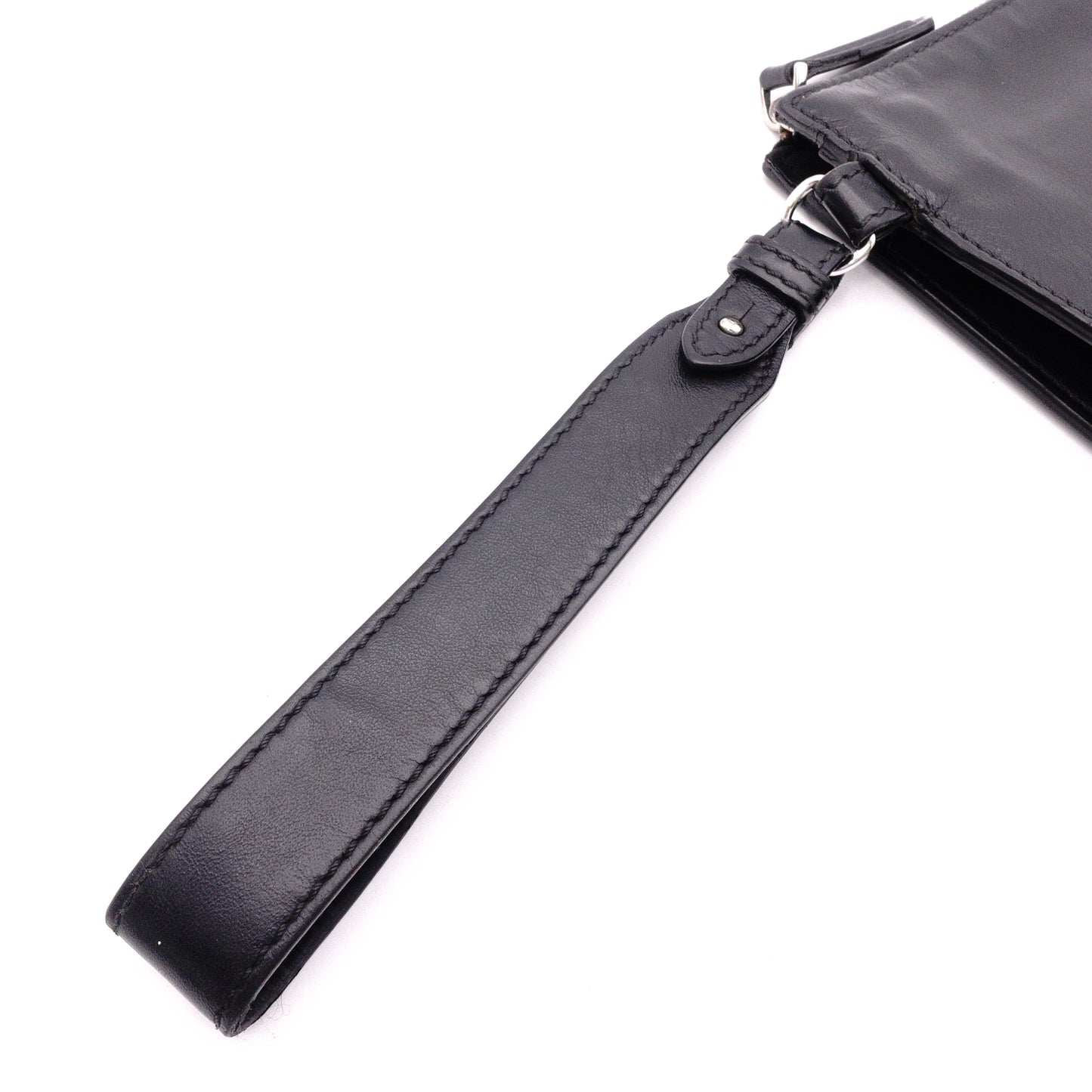 FENDI Clutch Bag, Leather, Black, Women's, Pouch, Logo, Black, Men's, Women's