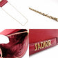 Christian Dior J'Adior Chain Shoulder Bag Red Leather Gold Crossbody R8011027