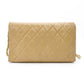CHANEL Chain Shoulder Bag Lambskin Beige Leather Vintage Gold Hardware R801341