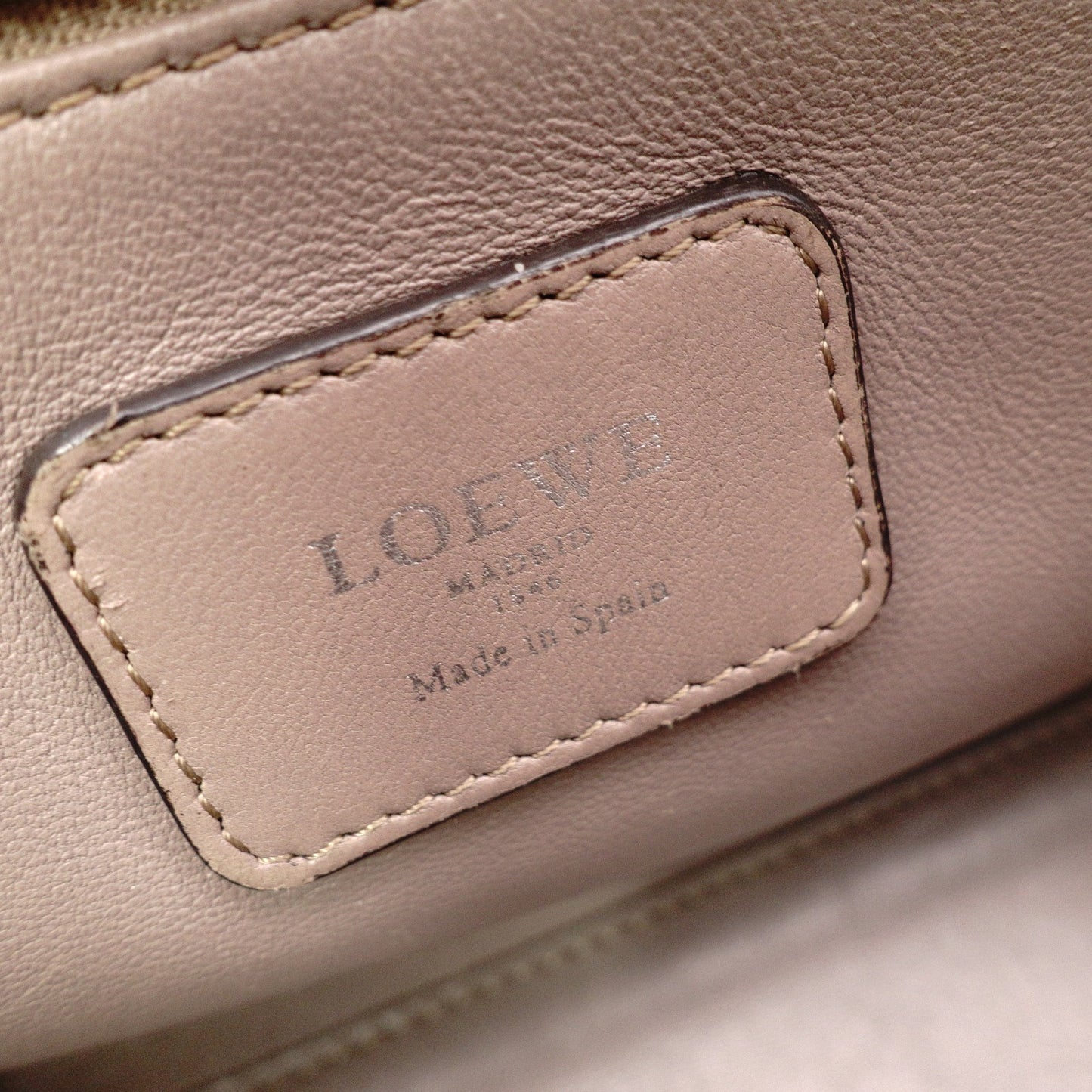 LOEWE Mia Chain Bag Zucca Handbag, Canvas/Leather, Brown Tones