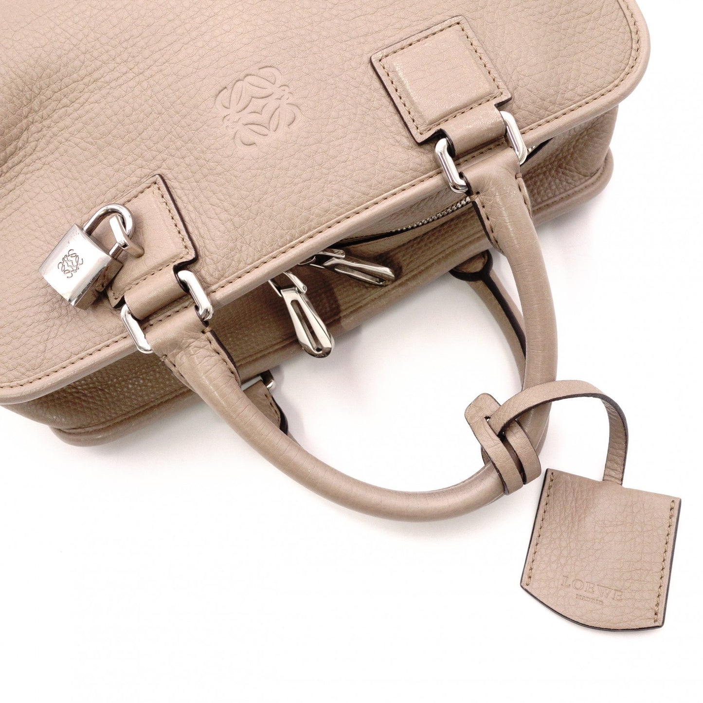 LOEWE Mia Chain Bag Zucca Handbag, Canvas/Leather, Brown Tones