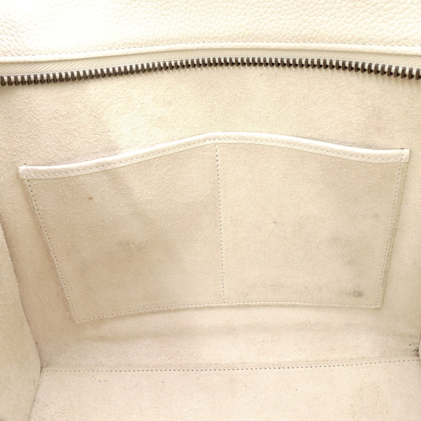 CELINE Micro Shopper Luggage Shoulder Bag, Leather, White