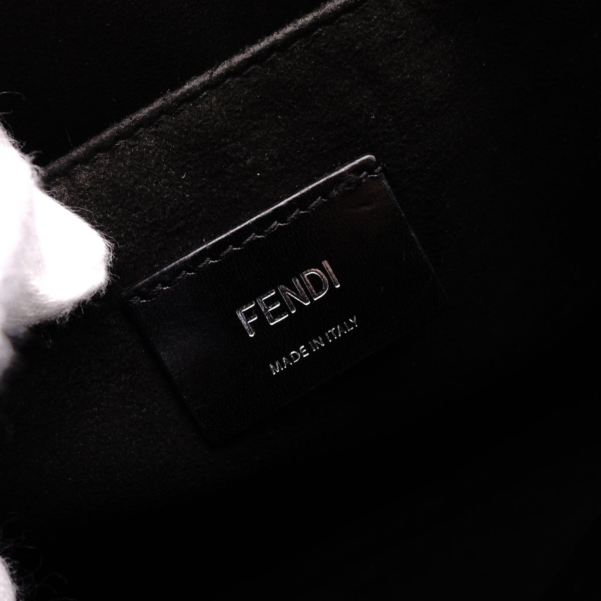 FENDI Clutch Bag, Leather, Black, Women's, Pouch, Logo, Black, Men's, Women's