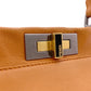 FENDI Peekaboo Handbag, Leather, Brown, 2-Way Crossbody, Silver Hardware