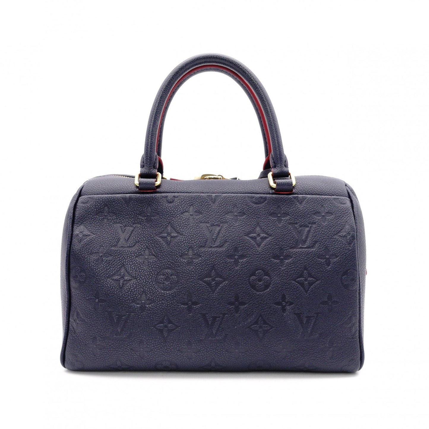 LOUIS VUITTON Speedy 25 Monogram Empreinte Handbag, Leather, Navy, 2-Way