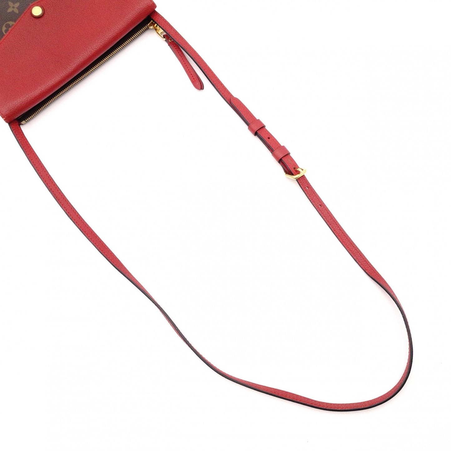LOUIS VUITTON Twice Shoulder Bag, Leather/PVC, Brownish Red, Crossbody