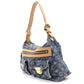 Louis Vuitton Baggy PM Monogram Denim Shoulder Bag, Denim/Leather, Blue Tones, Single-Shoulder