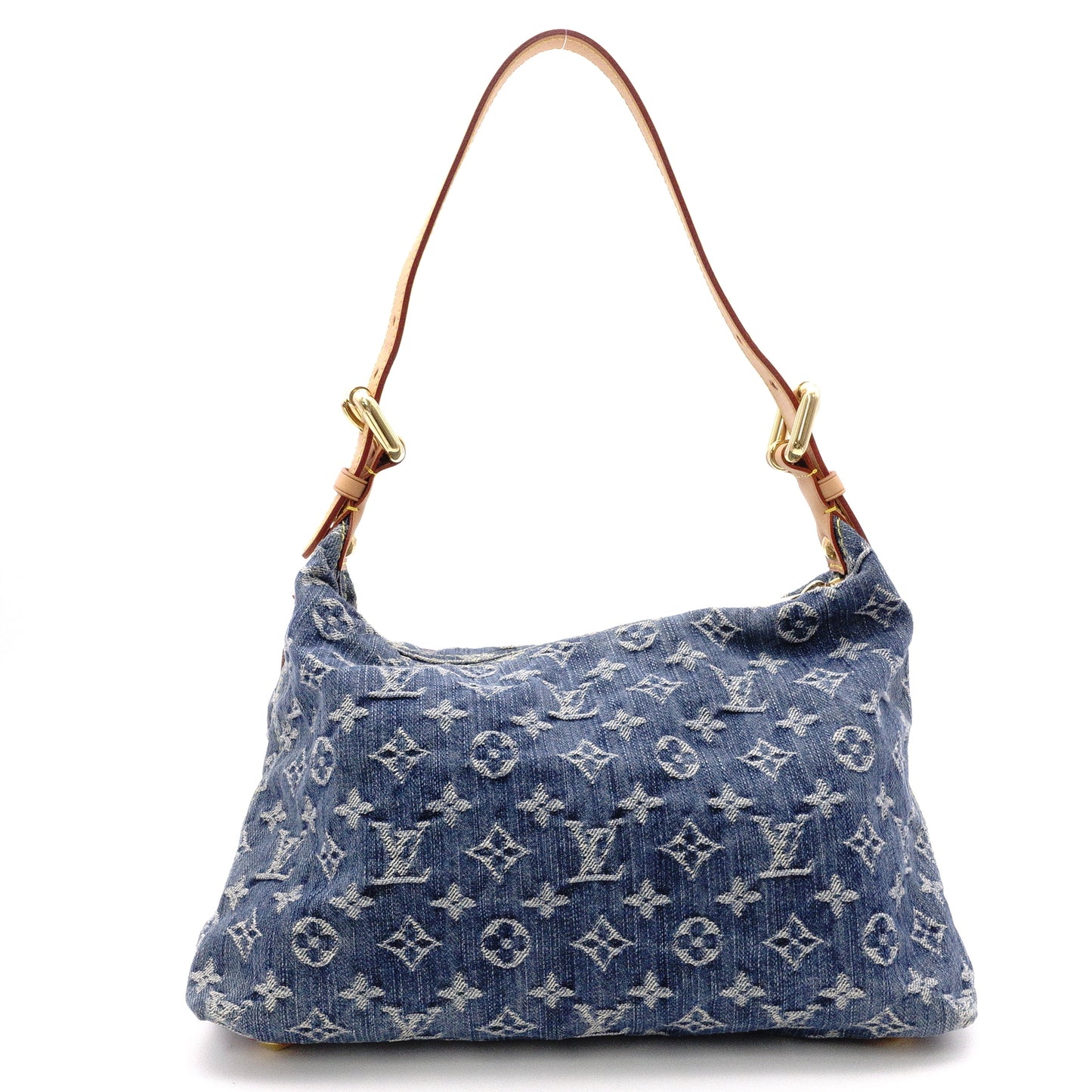 Louis Vuitton Baggy PM Monogram Denim Shoulder Bag, Denim/Leather, Blue Tones, Single-Shoulder