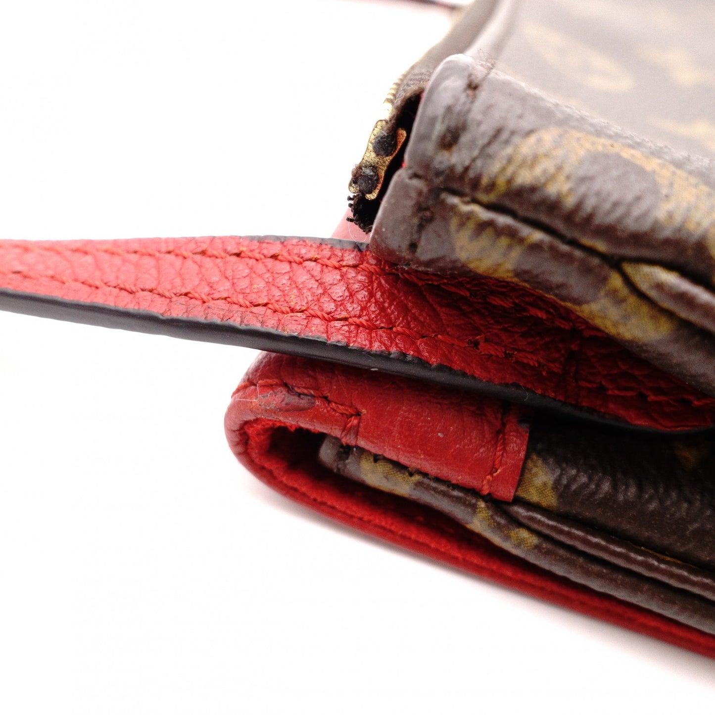 LOUIS VUITTON Twice Shoulder Bag, Leather/PVC, Brownish Red, Crossbody