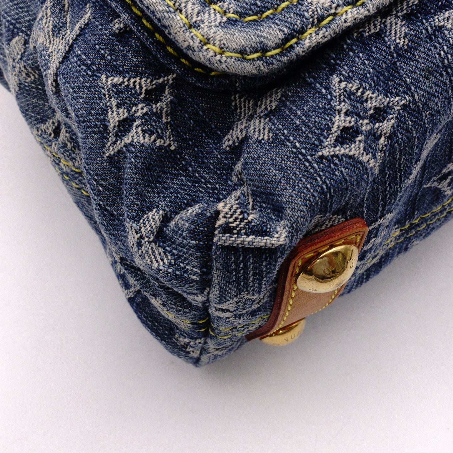 Louis Vuitton Baggy PM Monogram Denim Shoulder Bag, Denim/Leather, Blue Tones, Single-Shoulder