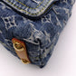 Louis Vuitton Baggy PM Monogram Denim Shoulder Bag, Denim/Leather, Blue Tones, Single-Shoulder