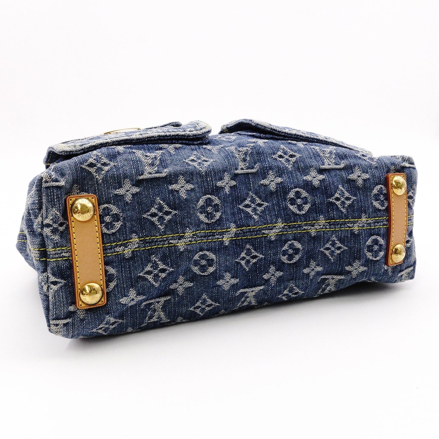 Louis Vuitton Baggy PM Monogram Denim Shoulder Bag, Denim/Leather, Blue Tones, Single-Shoulder
