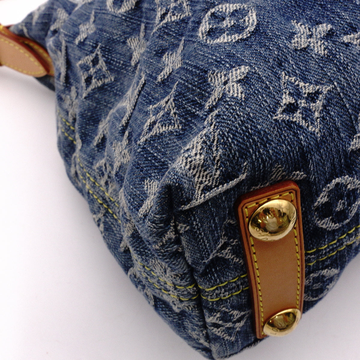 Louis Vuitton Baggy PM Monogram Denim Shoulder Bag, Denim/Leather, Blue Tones, Single-Shoulder