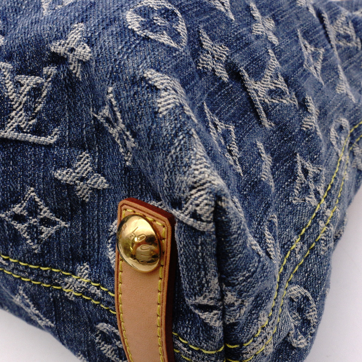 Louis Vuitton Baggy PM Monogram Denim Shoulder Bag, Denim/Leather, Blue Tones, Single-Shoulder