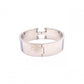 HERMES Click-Clack Bangle, Metal, Silver, Purple, H Logo