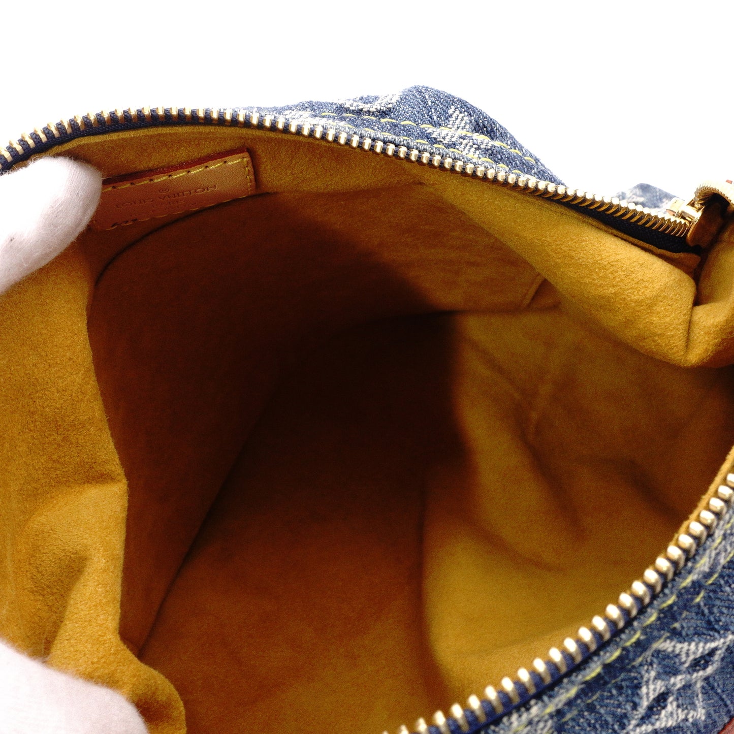 Louis Vuitton Baggy PM Monogram Denim Shoulder Bag, Denim/Leather, Blue Tones, Single-Shoulder