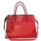 PRADA Paradigm Tote Saffiano Leather Handbag, Red, Women's, 2-Way, Gold Hardware