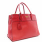 PRADA Paradigm Tote Saffiano Leather Handbag, Red, Women's, 2-Way, Gold Hardware