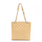 CHANEL PST Matelassé Shoulder Bag, Leather, Beige, Gold Hardware