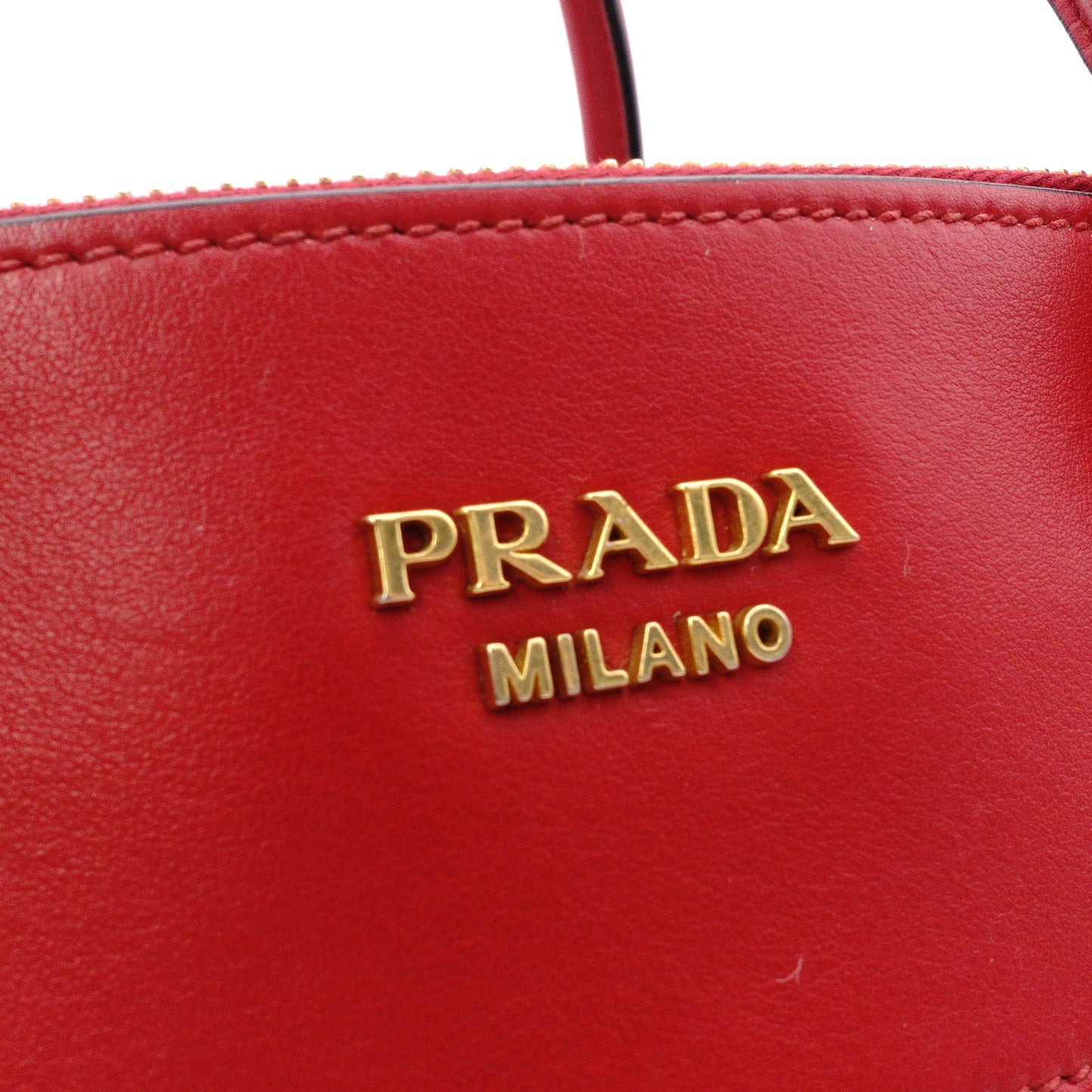 PRADA Paradigm Tote Saffiano Leather Handbag, Red, Women's, 2-Way, Gold Hardware