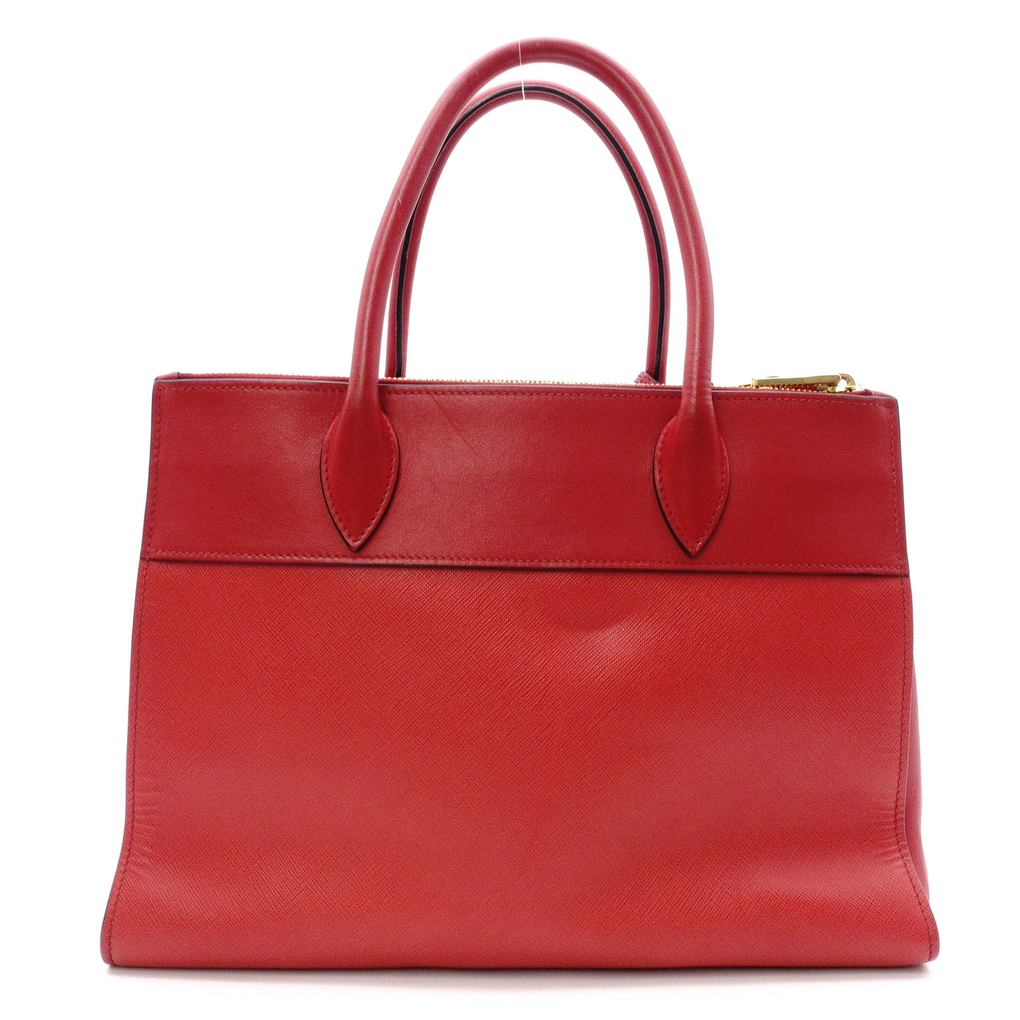 PRADA Paradigm Tote Saffiano Leather Handbag, Red, Women's, 2-Way, Gold Hardware