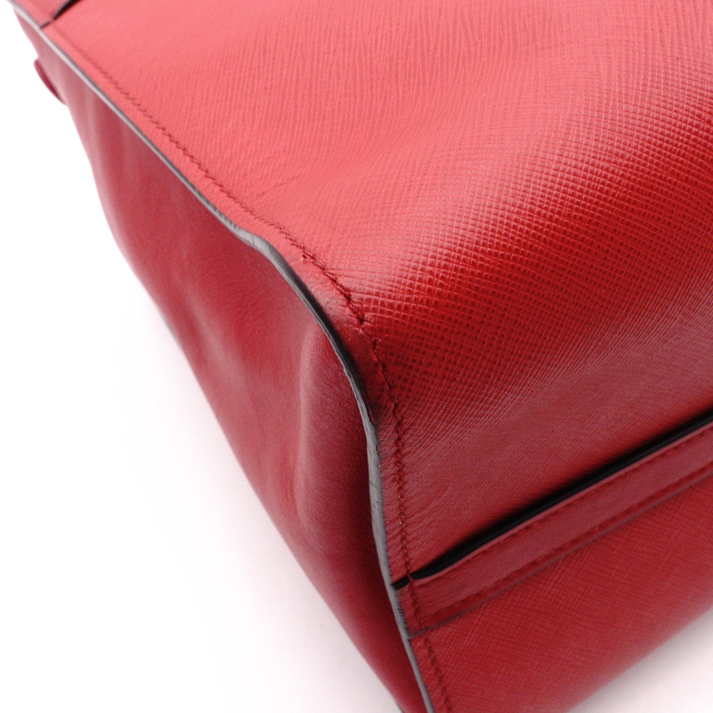 PRADA Paradigm Tote Saffiano Leather Handbag, Red, Women's, 2-Way, Gold Hardware