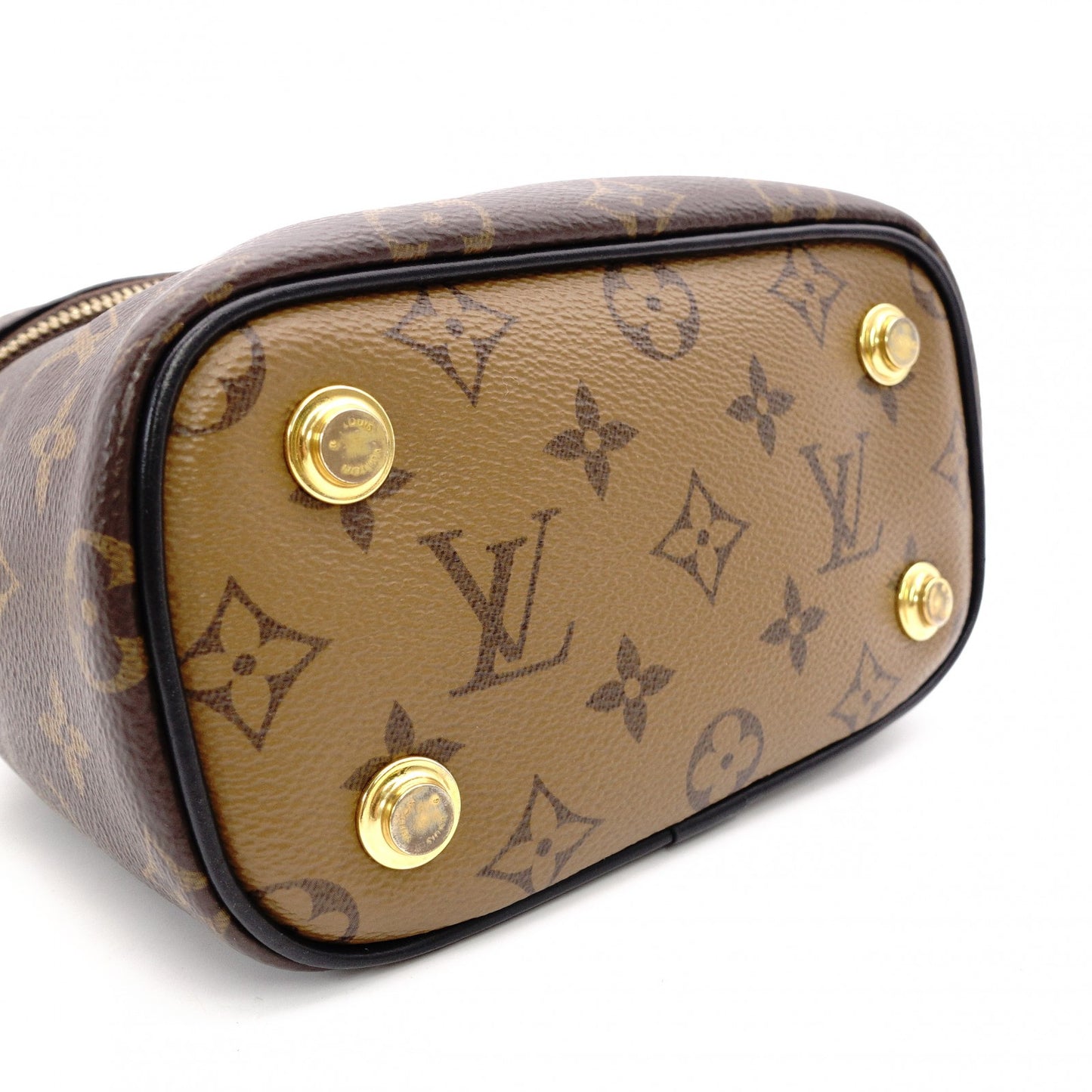LOUIS VUITTON Monogram Reverse Vanity Handbag 2-Way Brown Tone Shoulder Bag PVC R8011023