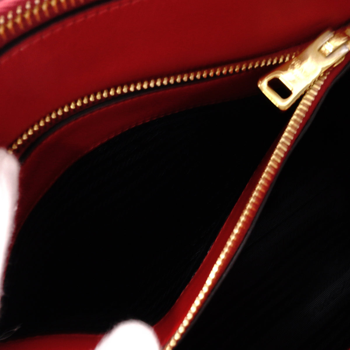 PRADA Paradigm Tote Saffiano Leather Handbag, Red, Women's, 2-Way, Gold Hardware