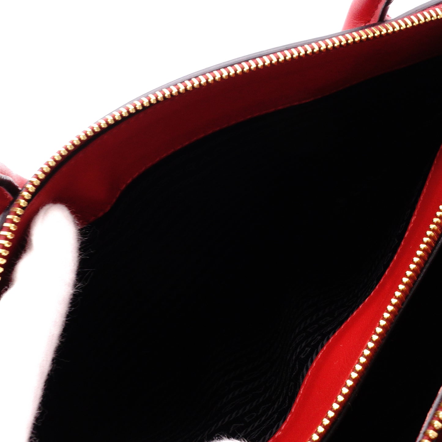 PRADA Paradigm Tote Saffiano Leather Handbag, Red, Women's, 2-Way, Gold Hardware