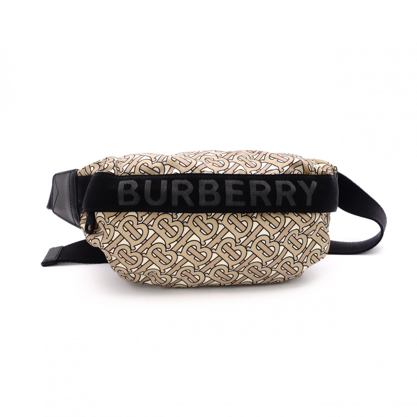 BURBERRY TB Monogram Body Bag, Canvas/Leather, Beige, Belt Bag
