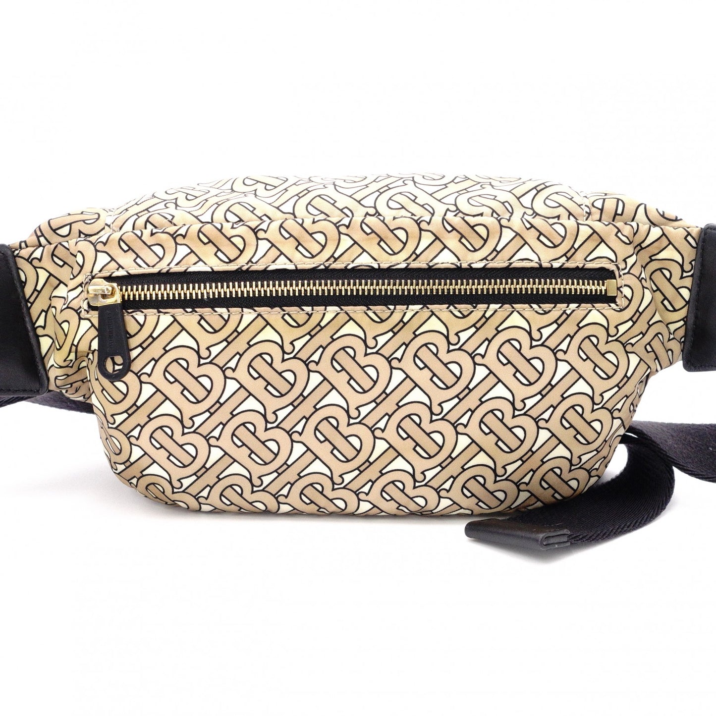 BURBERRY TB Monogram Body Bag, Canvas/Leather, Beige, Belt Bag