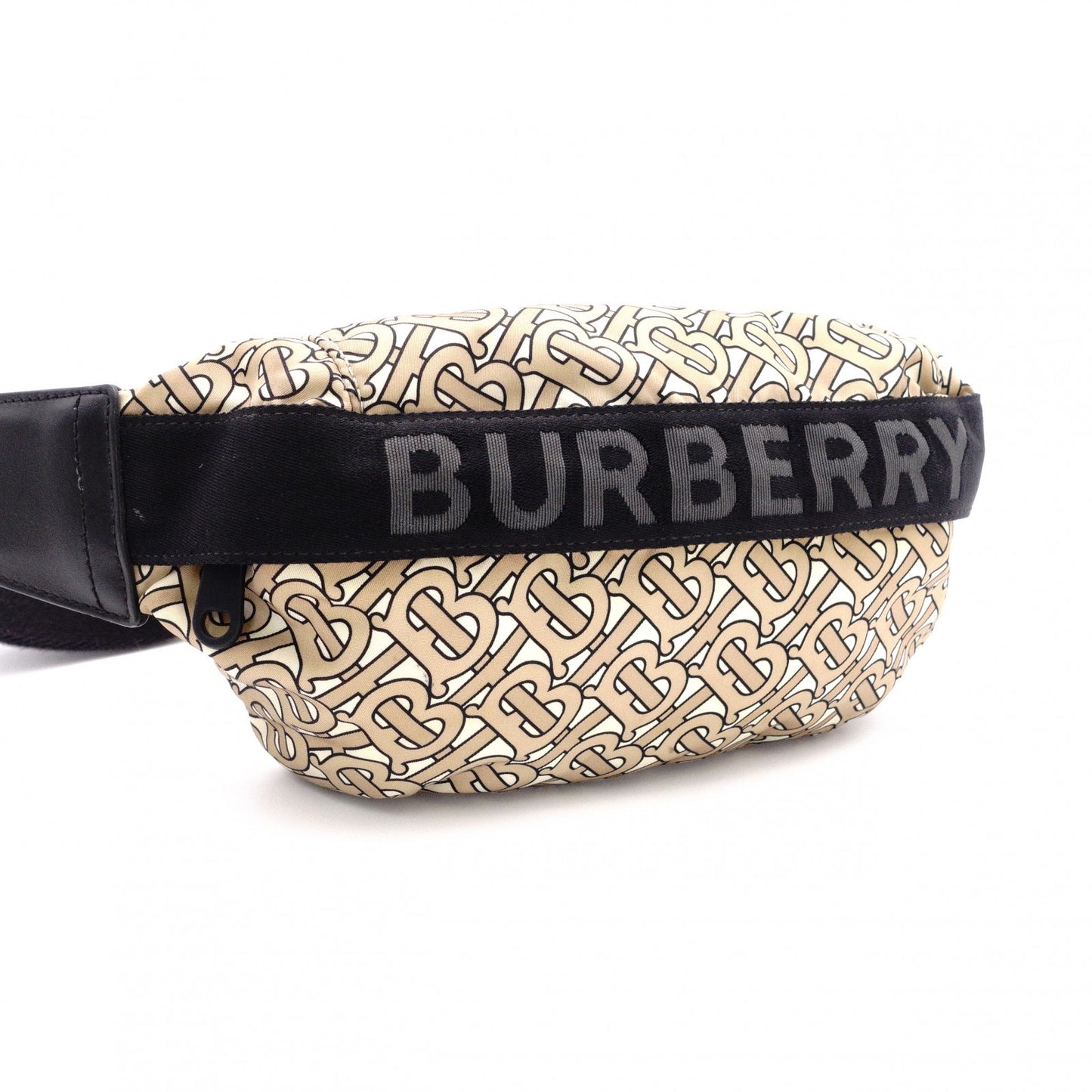 BURBERRY TB Monogram Body Bag, Canvas/Leather, Beige, Belt Bag