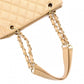 CHANEL PST Matelassé Shoulder Bag, Leather, Beige, Gold Hardware