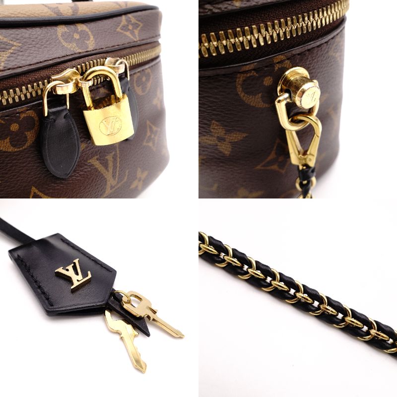 LOUIS VUITTON Monogram Reverse Vanity Handbag 2-Way Brown Tone Shoulder Bag PVC R8011023