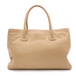 CHANEL Executive Tote Shoulder Bag, Leather, Beige, Women's, 2-Way, Gold Hardware
