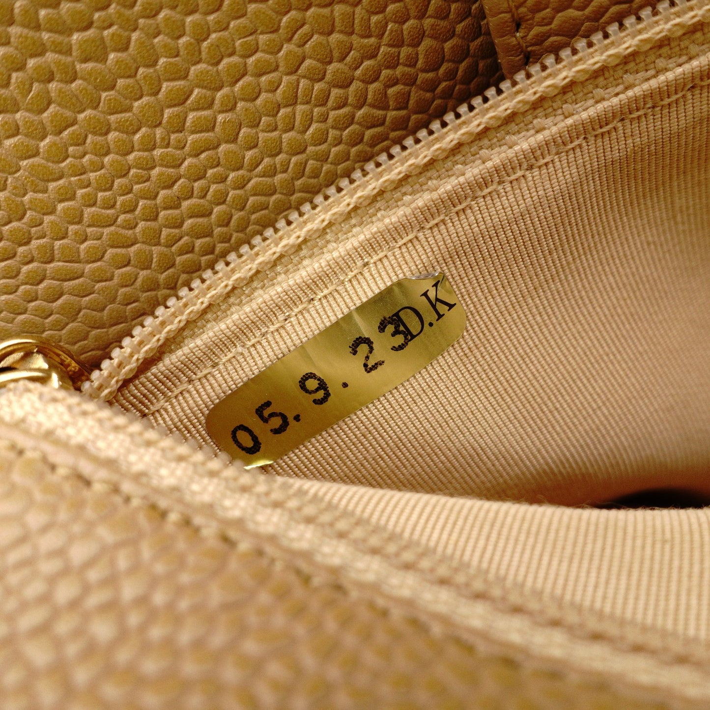 CHANEL PST Matelassé Shoulder Bag, Leather, Beige, Gold Hardware