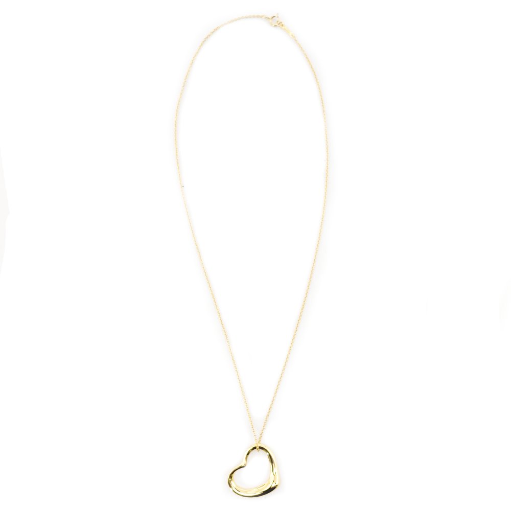 Tiffany & Co. Open Heart Necklace 18K Gold Approx. 6.1g 7-10-028